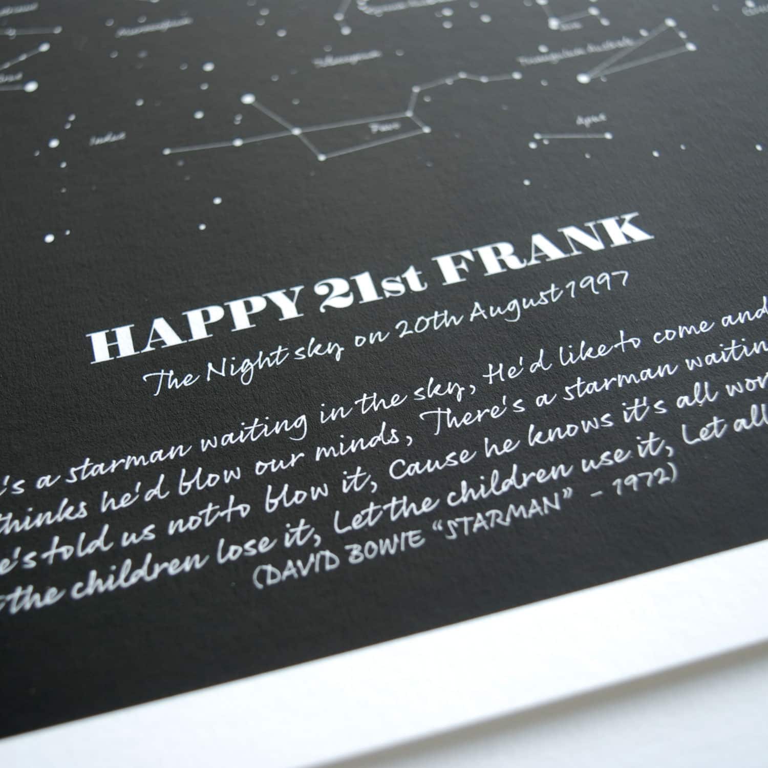 Personalised 21st Birthday Star Map Gift