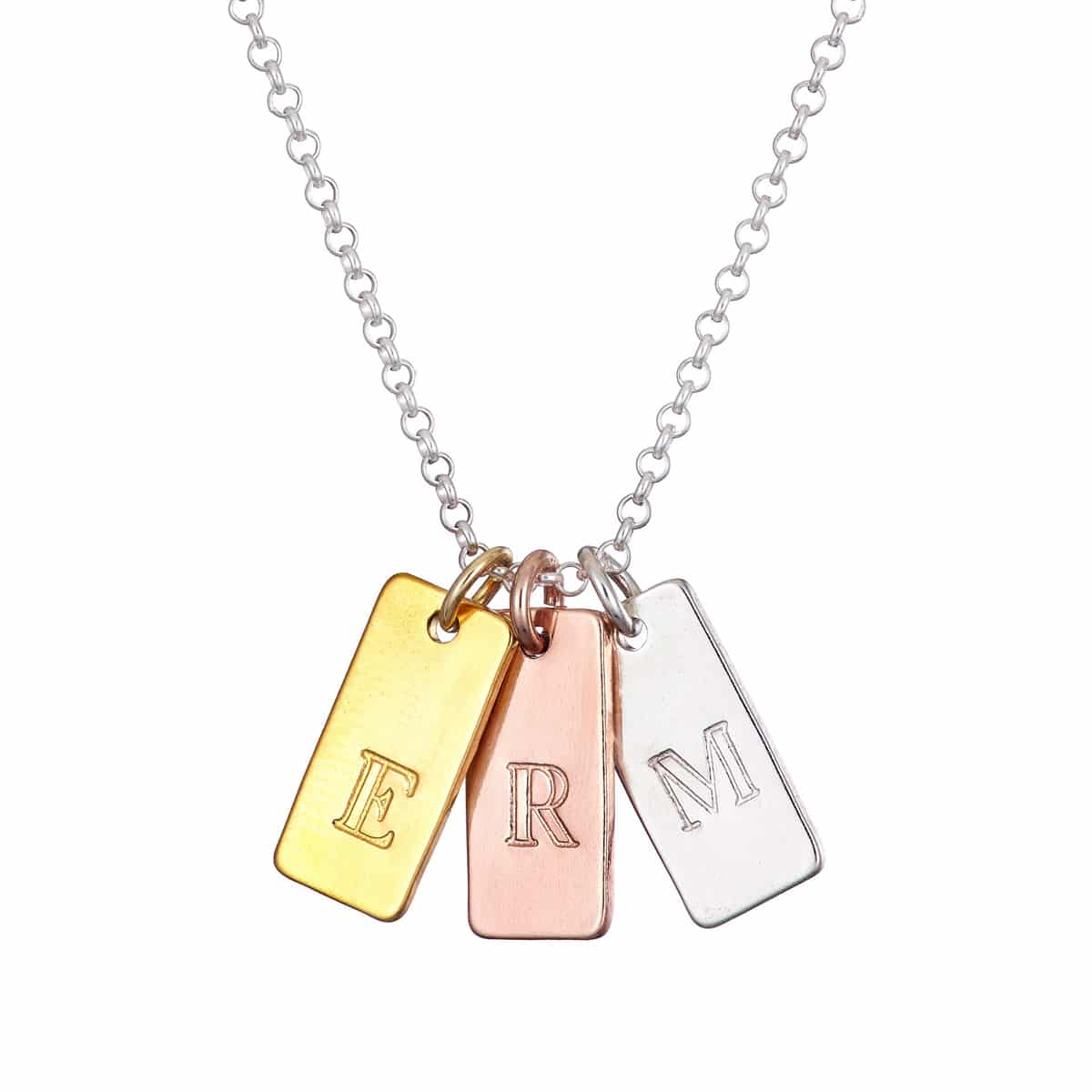 Mixed Metals Initial Tag Necklace