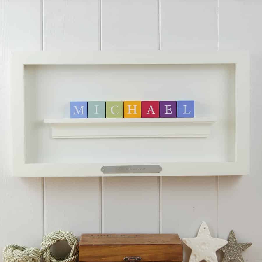 Christening Gift For Boy ABC Frame Close up