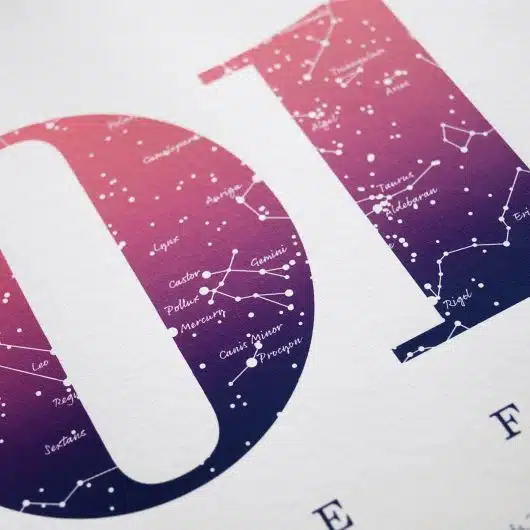 Close up of Birthday Gift Print Number 1 in Pink