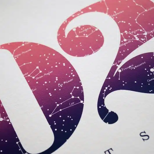 Close up of Birthday Gift Print Number 2 in Pink