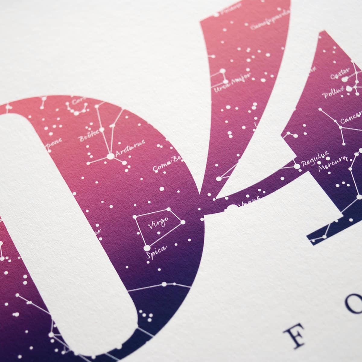 Close up of Birthday Gift Print Number 4 in Pink