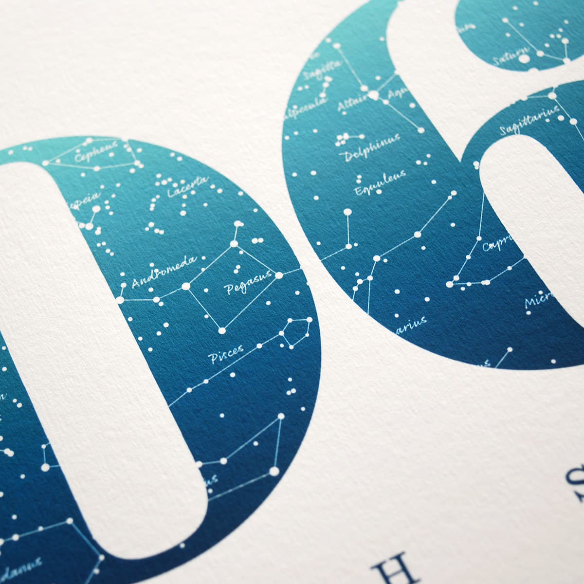 Close up of Birthday Gift Print Number 6 in Blue