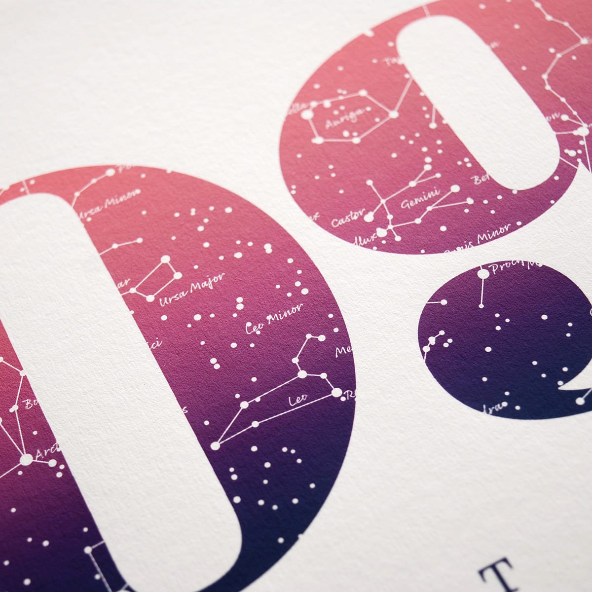 Close up of Birthday Gift Print Number 9 in Pink