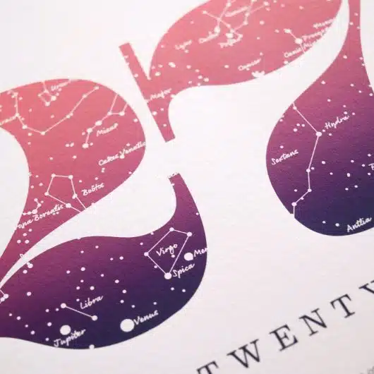 Close up of Birthday Gift Print Number 27 in Pink