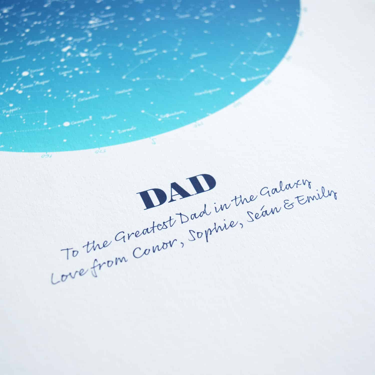 Personalised Gift for Dad Map of the Stars
