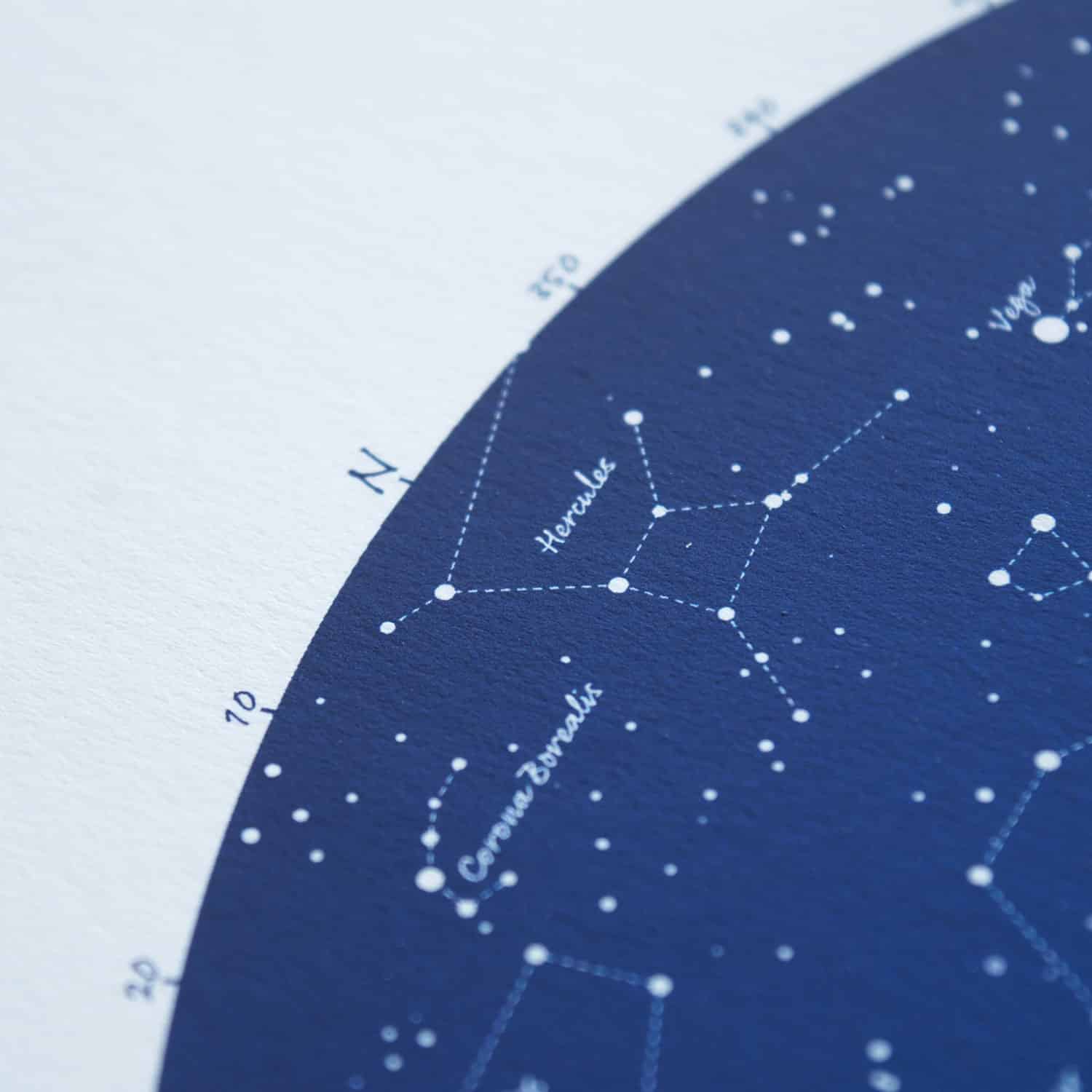 Personalised Christening Gift for Boy Star Map in Blue