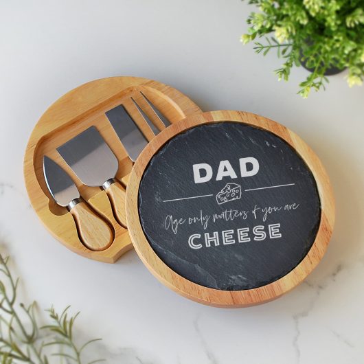 Mom or Dad Slate Cheese board Set with tools