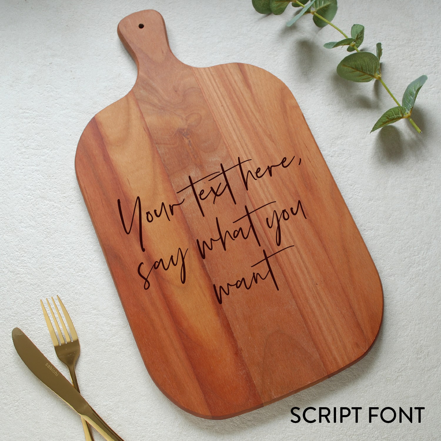 'Your Text' Large Cherrywood Chopping Board - Image 2