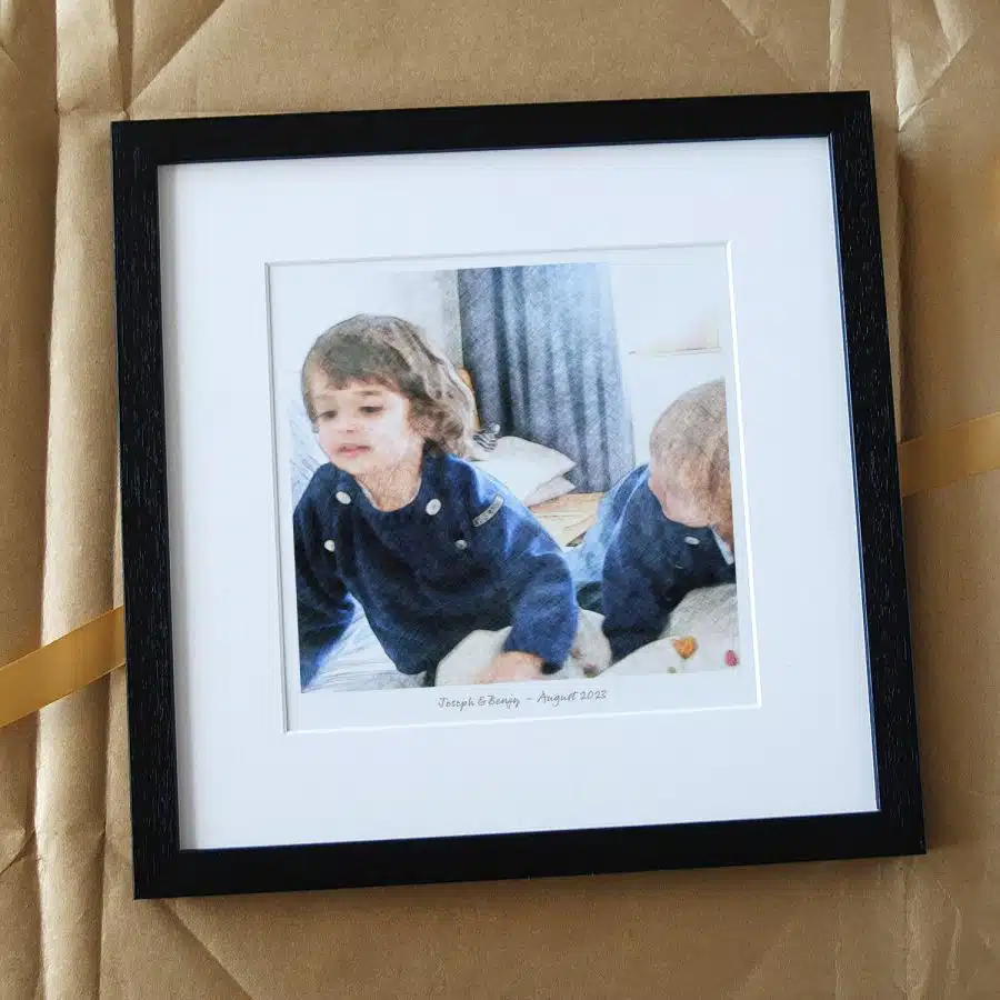 Children Portrait Gift Colour Black Frame
