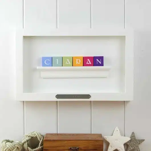 Christening Gift and Baby Gift Personalised ABC Frame for Boys Vintage Colours Irish Letters