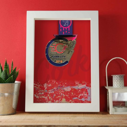 Cork Marathon Personalised Medal frame with Route Map