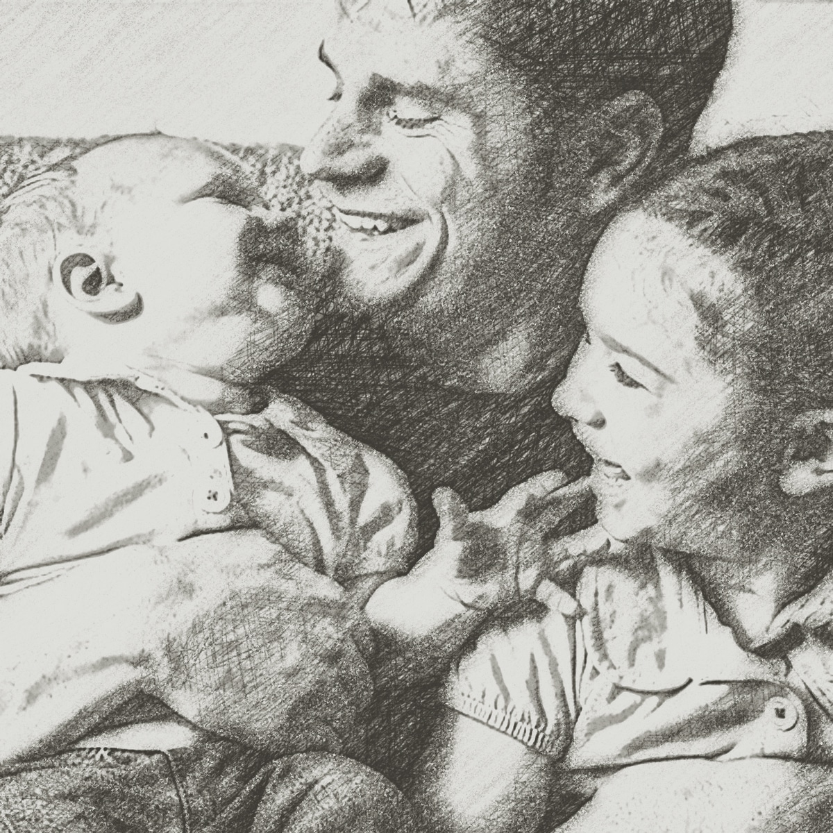 Close up of Gift for Dad Portrait in grey