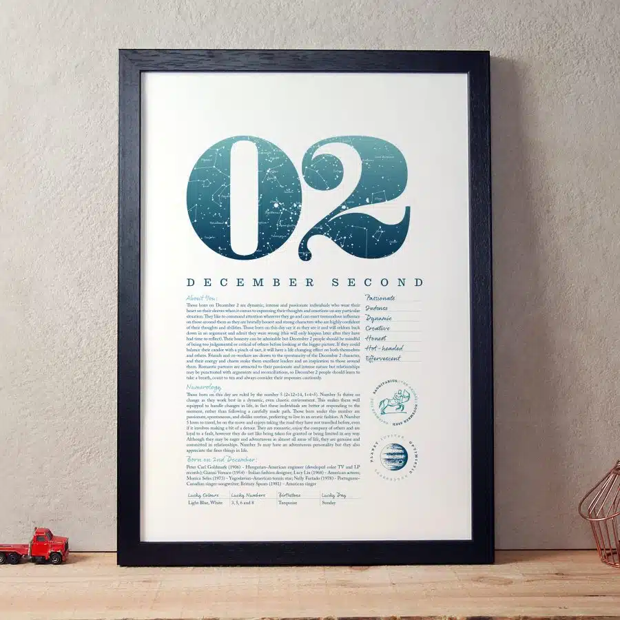 December 2nd Birthday Print