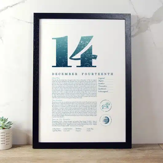 December 14th Birthday Print