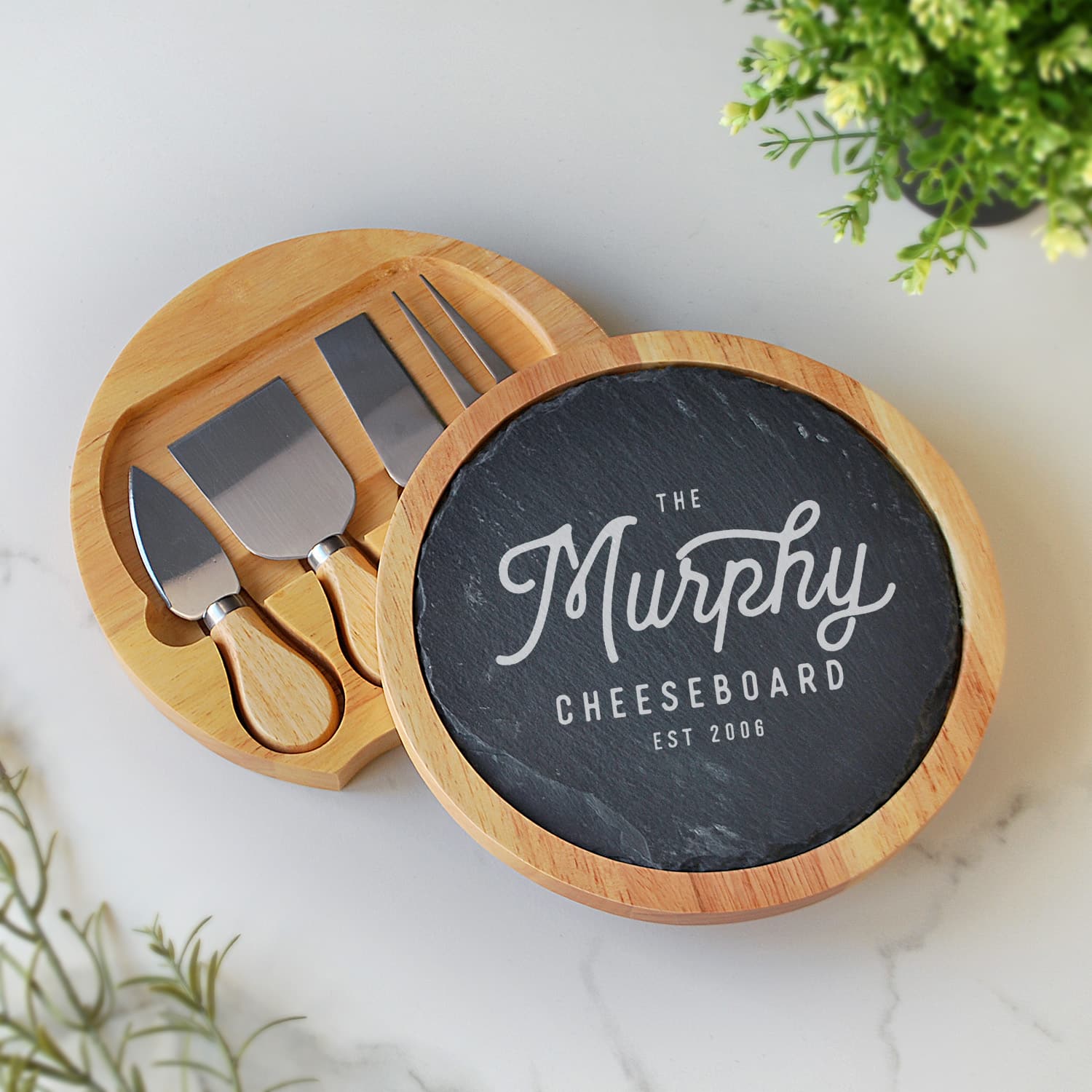 Family Slate Cheese board Set with tools