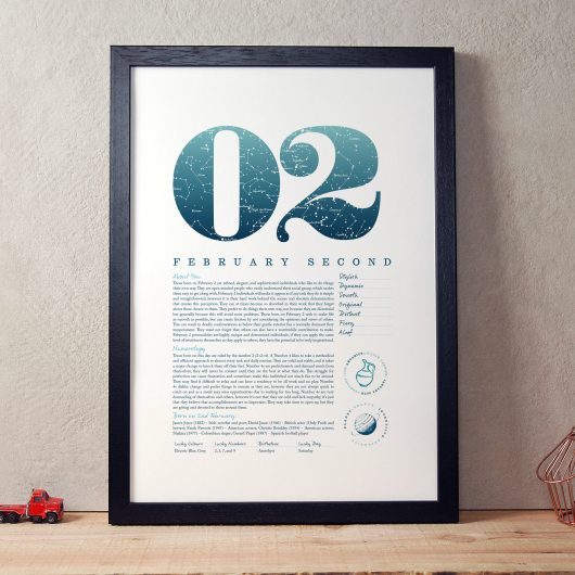 February 2nd Birthday Print