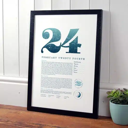 February 24th Birthday Print