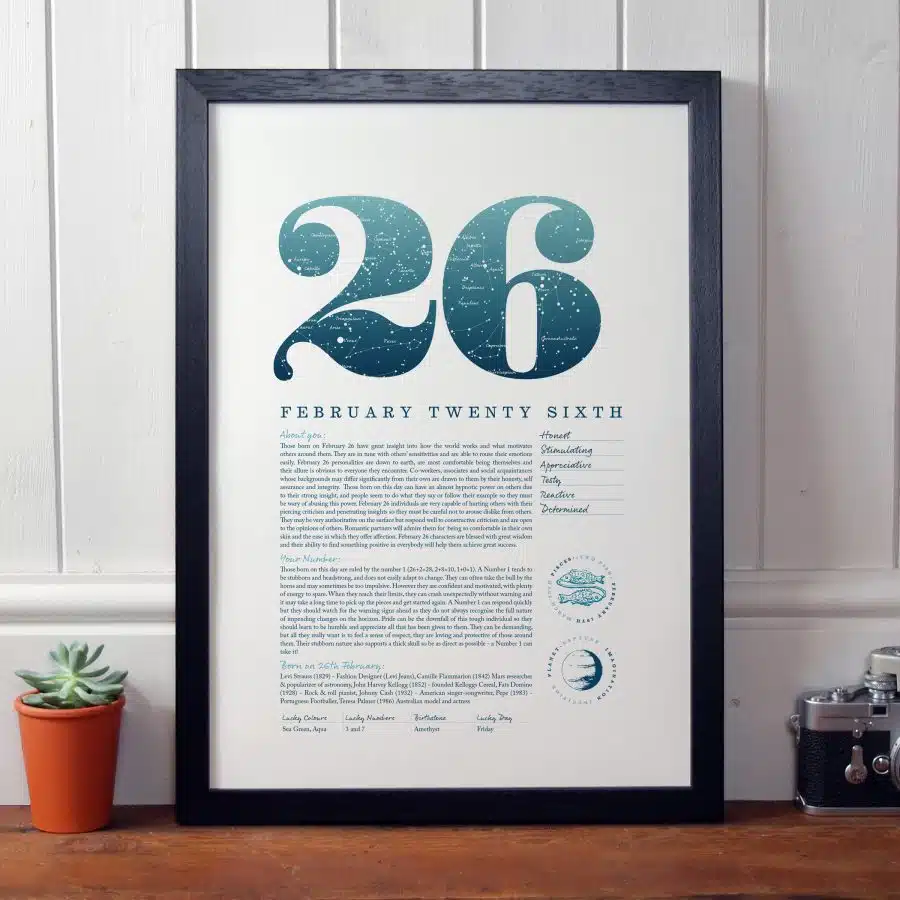 February 26th Birthday Print