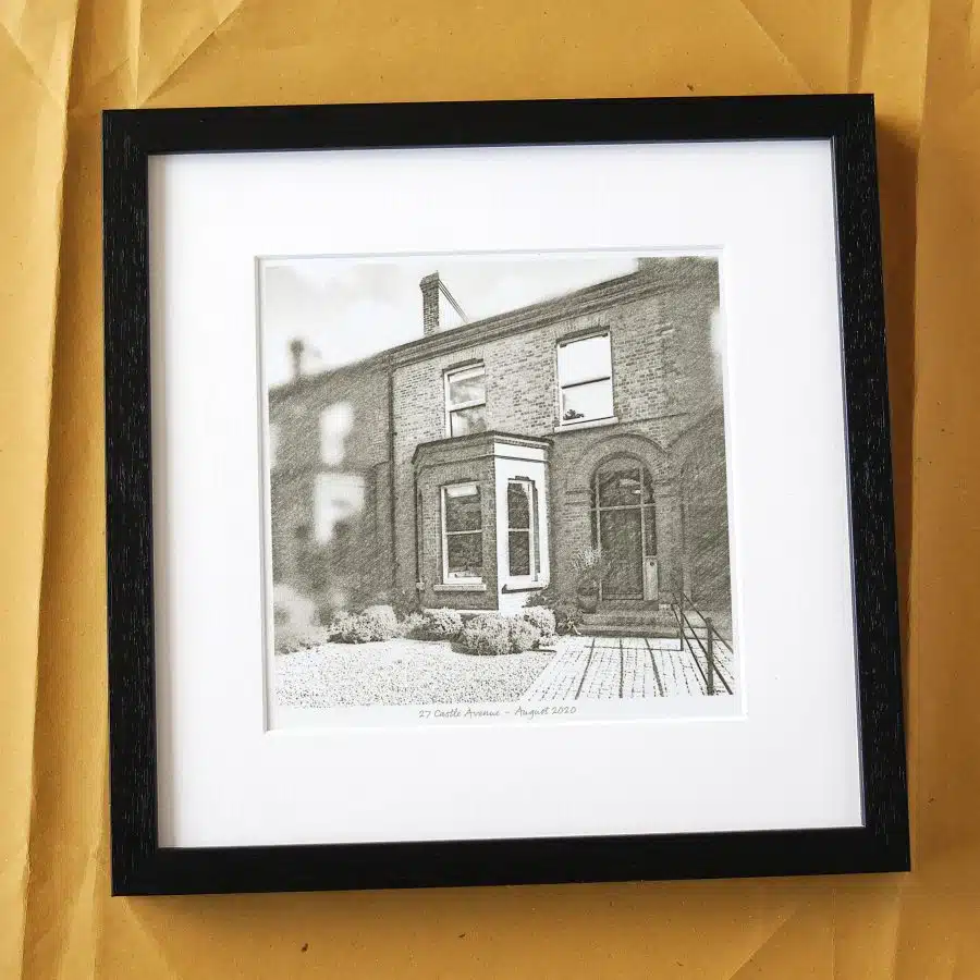 Pencil Drawing of House Gift