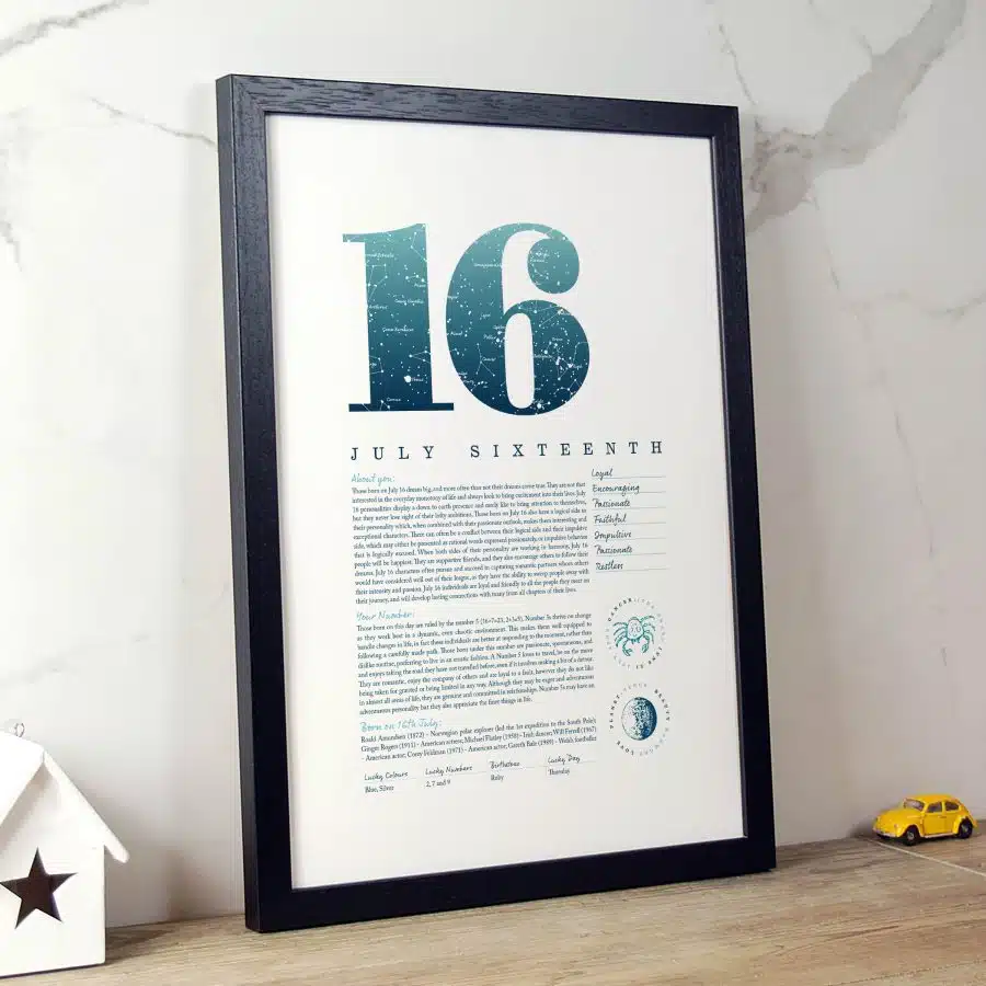 July 16th Birthday Print