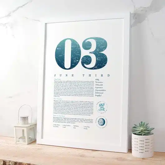 June 3rd Birthday Print