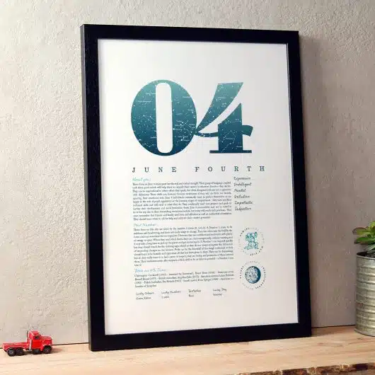 June 4th Birthday Print