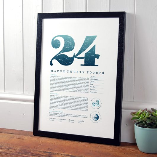 March 24th Birthday Print