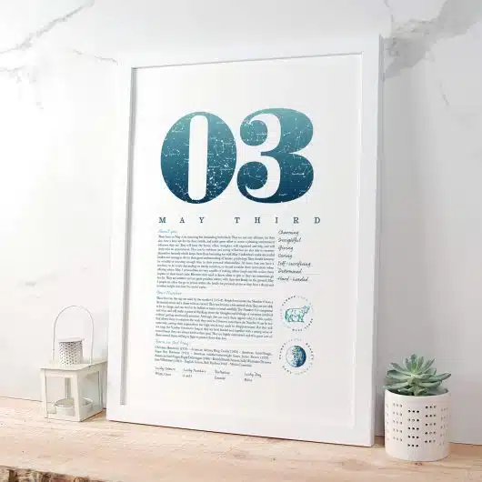 May 3rd Birthday Print