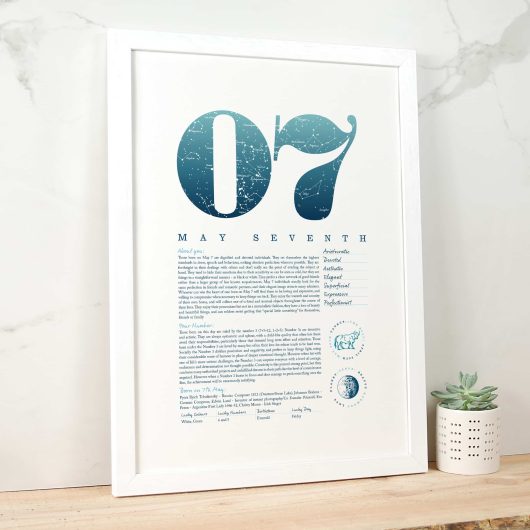 May 7th Birthday Print