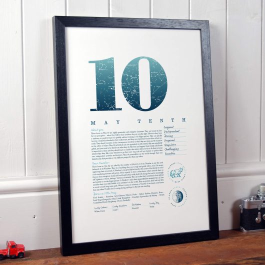 May 10th Birthday Print