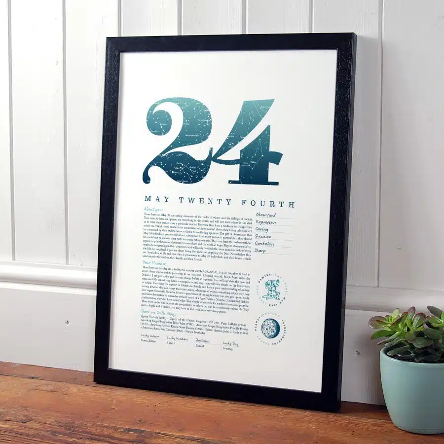 May 24th Birthday Print