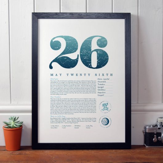 May 26th Birthday Print