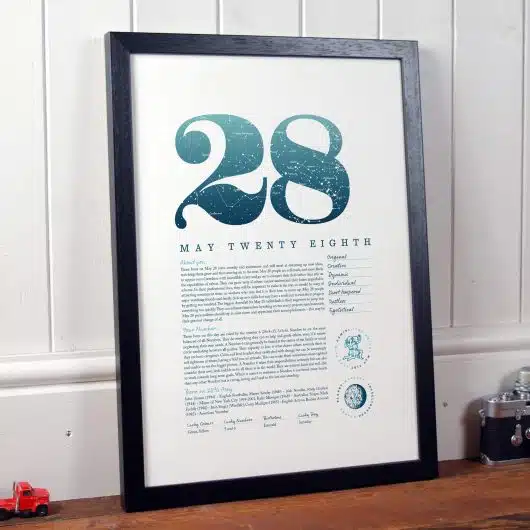 May 28th Birthday Print