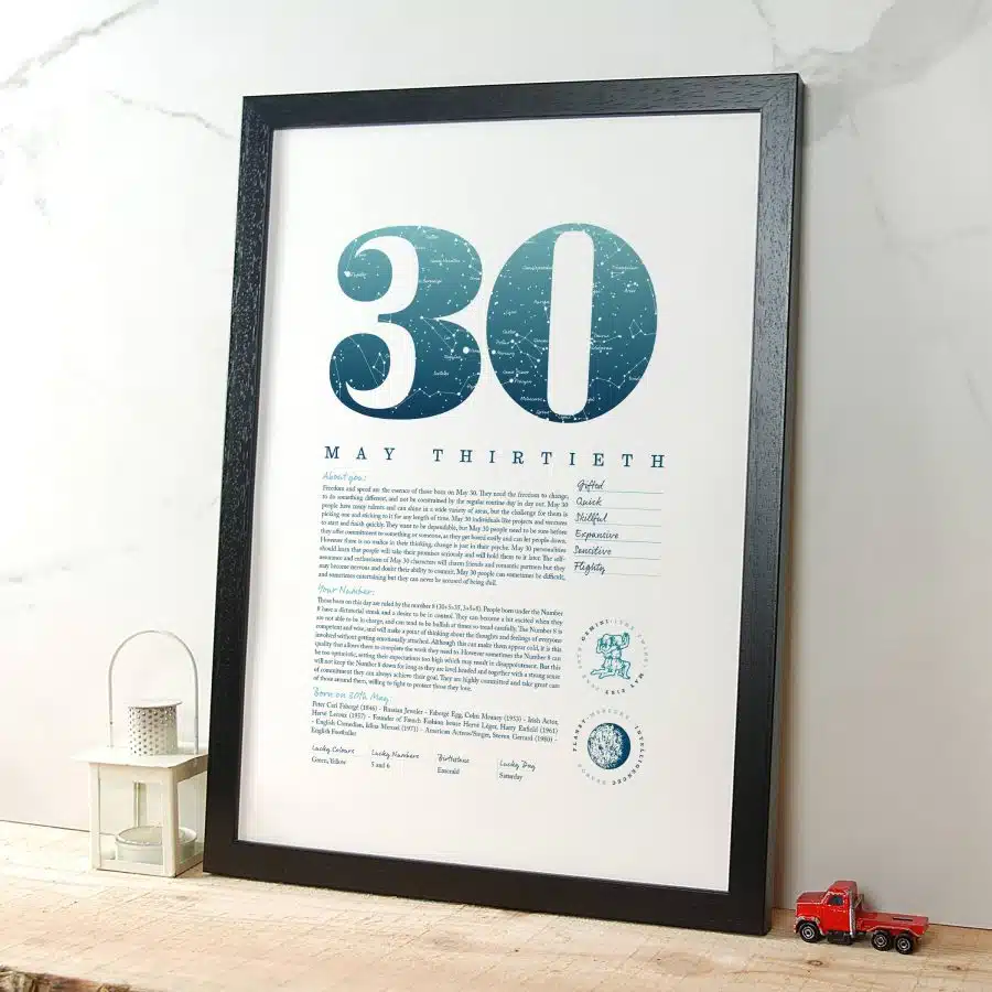 May 30th Birthday Print