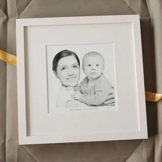 Mother and Baby Portrait Gift BW Clipped