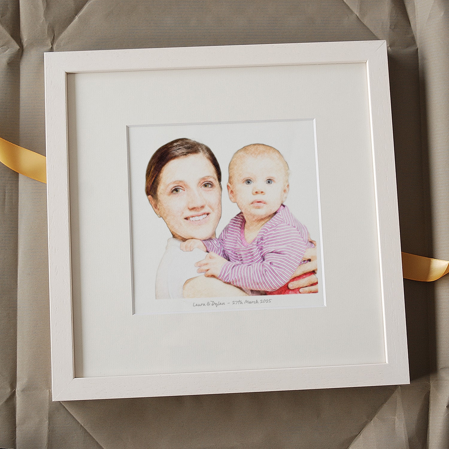 Mother & Baby Pencil Style Portrait - Image 5
