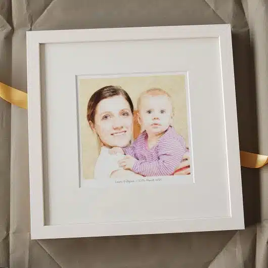 Mother & Baby Pencil Style Portrait