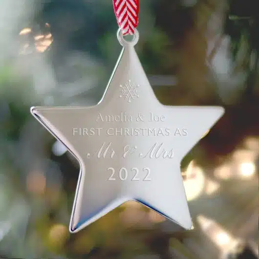 First Mr & Mrs Christmas Silver Star