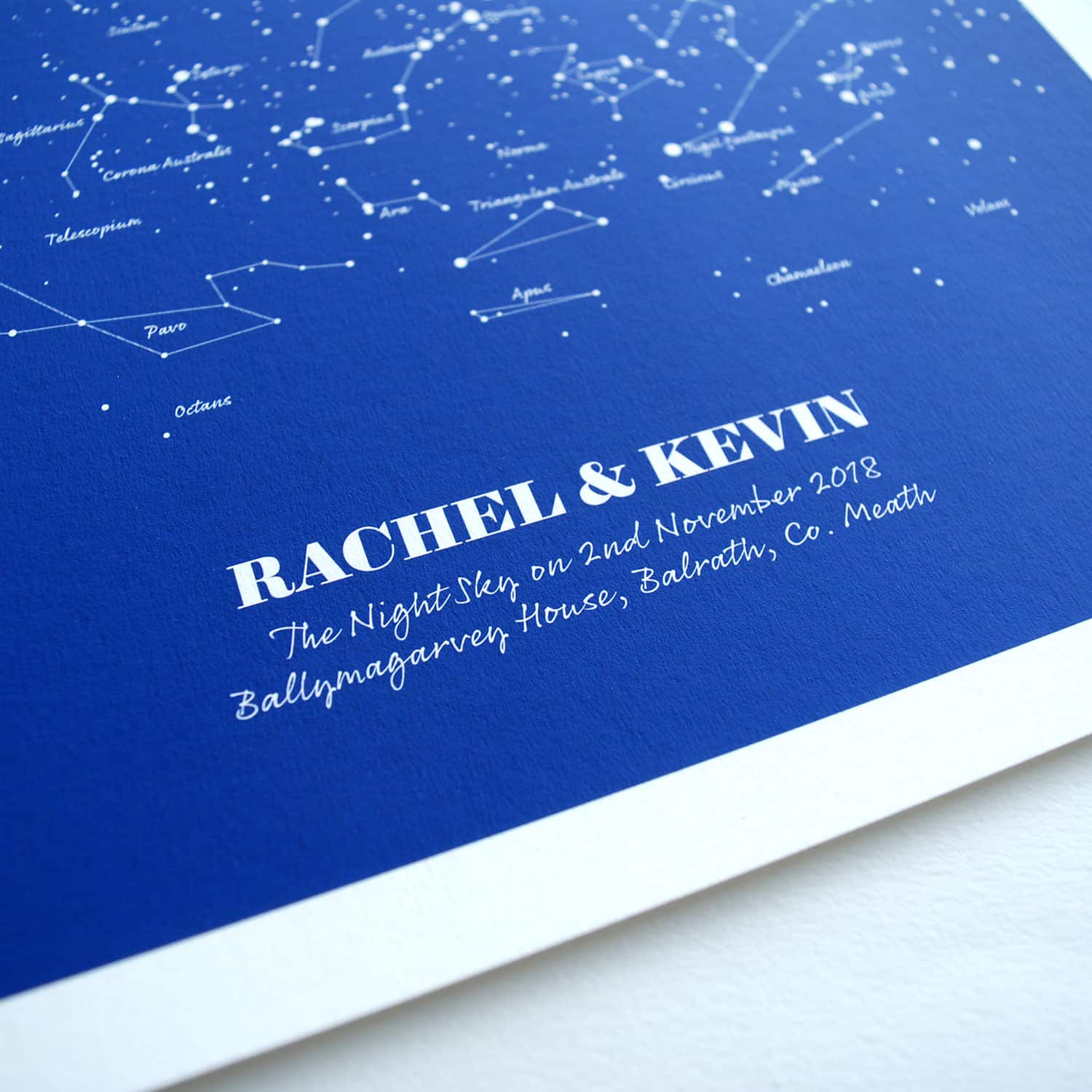 Personalised Wedding Gift Navy Star Map