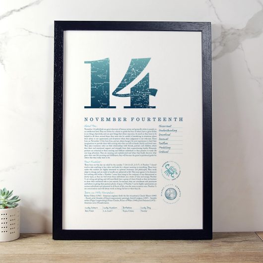 November 14th Birthday Print