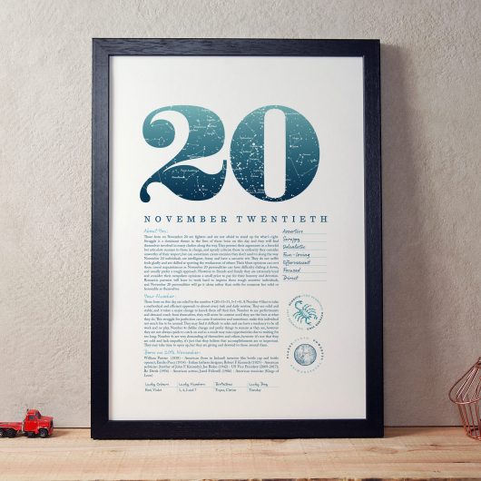 November 20th Birthday Print