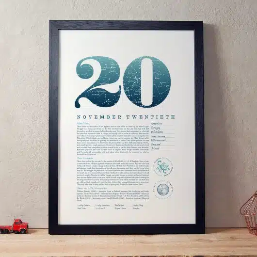 November 20th Birthday Print