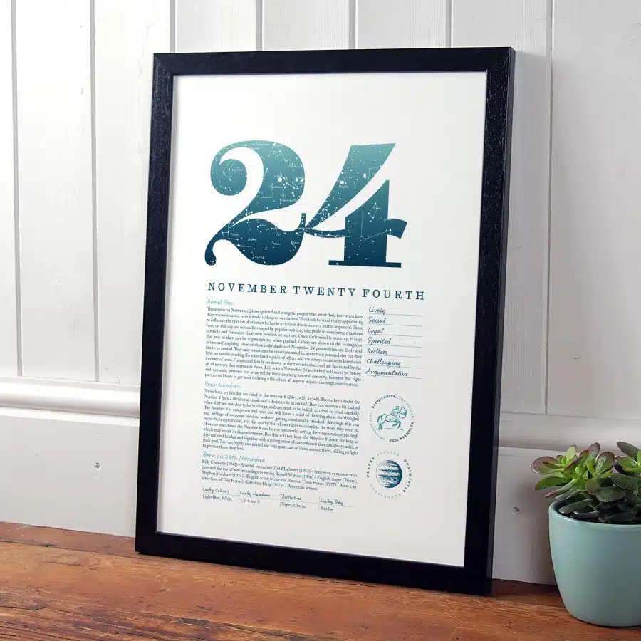 November 24th Birthday Print