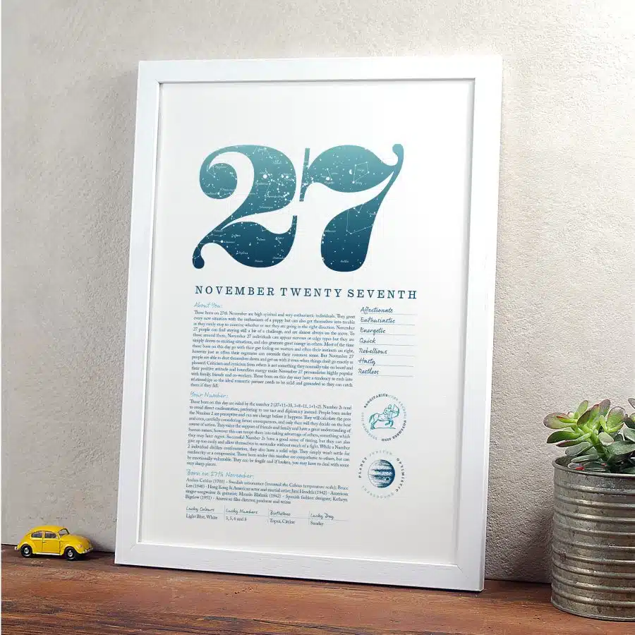 November 27th Birthday Print