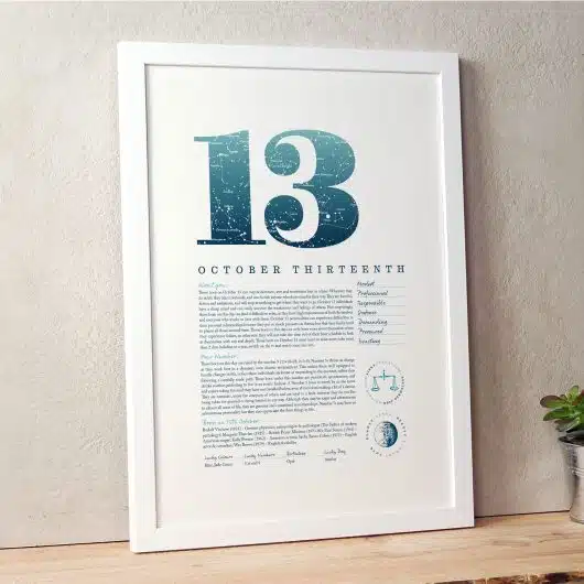 October 13th Birthday Print