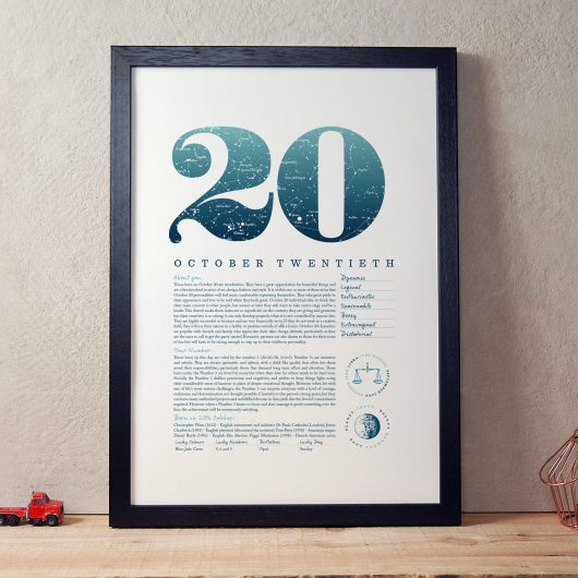 October 20th Birthday Print