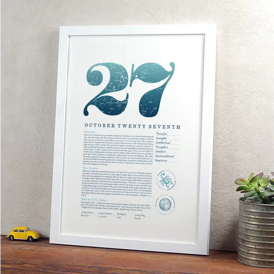 October 27th Birthday Print