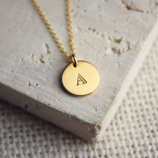Personalised-Jewellery-Yellow-Gold-Initial-Necklace