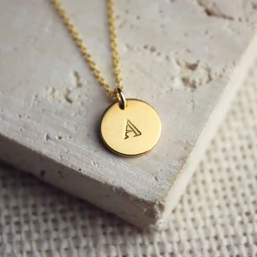 Personalised-Jewellery-Yellow-Gold-Initial-Necklace
